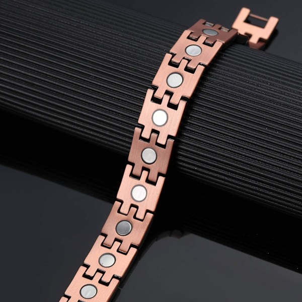 Kobberarmbånd for menn, magnetisk ørestil, kobberarmbånd med supersterk magnet, justerbar størrelse