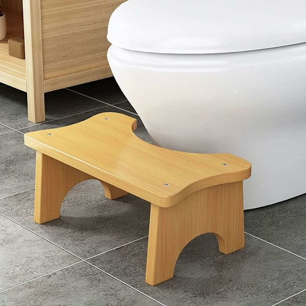 Bambuinen WC-jakkara, jakkara kyykkyvessaan, puinen jakkara, WC-jakkara lapsille, yksinkertainen C-muotoinen bambuinen WC-jakkara-X72-