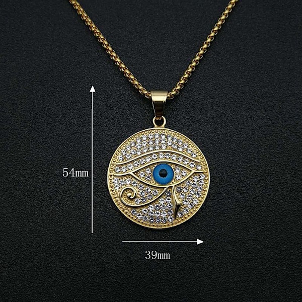 18k gullbelagt Horus øye Ra øye Egypt beskyttelse hundemerke P
