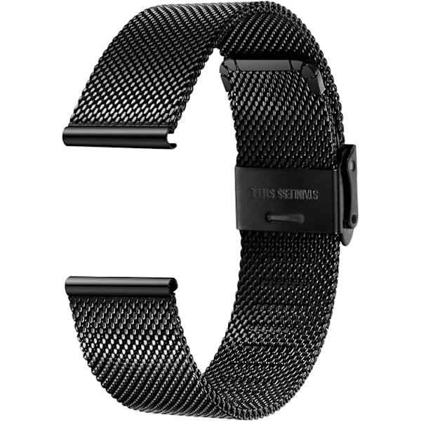 Klokke Mesh Reim Rustfritt Stål Hurtigutløser Menn Kvinner 22mm