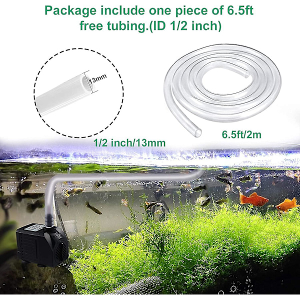 Fontenepumpe 150 gph (8 W 600 L/t) Senkbar vannpumpe Stille liten fontenepumpe for oversvømte områder med 3,3 Fu rør (ID x 1/2