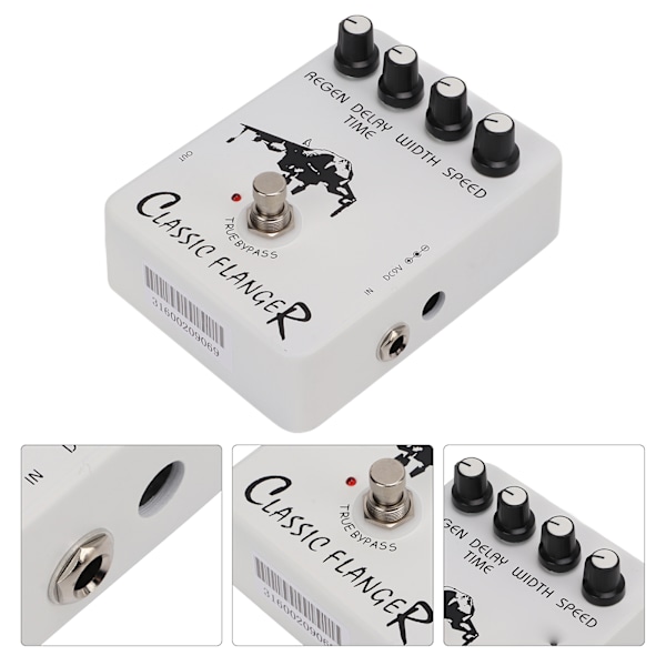 Guitar Effekt Pedal Metallic Flanger Lyd Hurtig Vibrato Elektrisk True Bypass JF‑07
