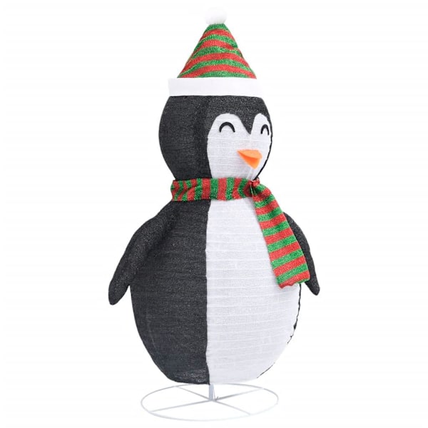 vidaXL Koristeellinen pingviini LED-valoilla, ylellinen kangas, 120 cm