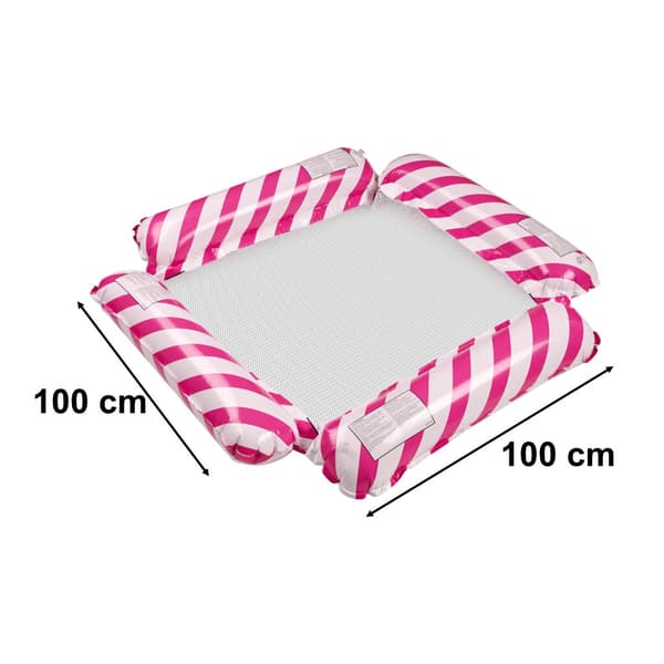 Inflatable Water Hammock 2-in-1 Pool Float Pink/White 100x100 cm 310
