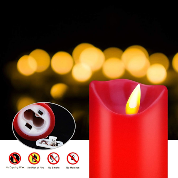 Batteriljus, 5,5\"/6\"/6,5\"/7\"/8\" Set med 5 Äkta Vax Not-X71-