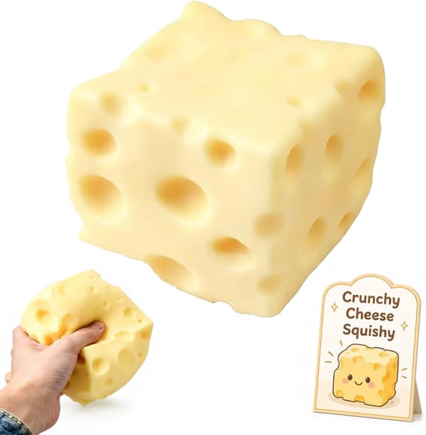 Crispy Cheese Squeezable ASMR Pearl-Filled Realistic Food Stress Ball Squeezable Moldable Slushy Asmr Realistic Taba Handmade Non-Bouncing Sticky Cheese