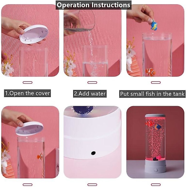 Jellyfish Tank Bubbles Lampa Nattlampa Present till Barn, Vit