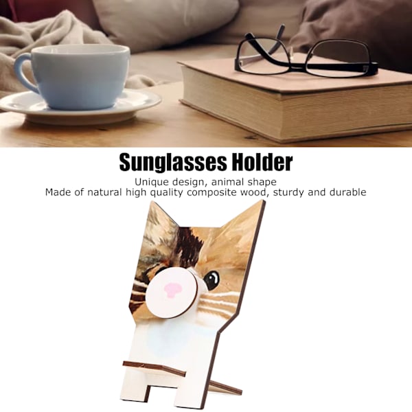Glasögonhållare i djurform Unik vacker design Naturligt luktfritt kompositträ Glasögonställ Katt