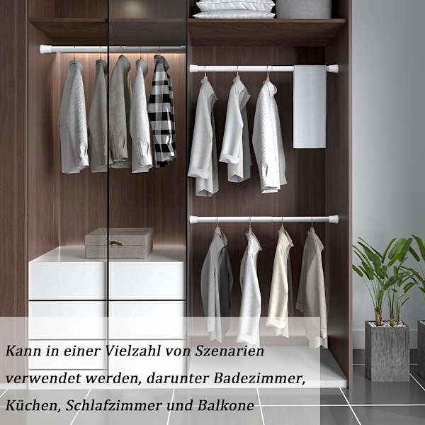 Duschdraperistång för klämning, utdragbar, 50-90cm, nickel