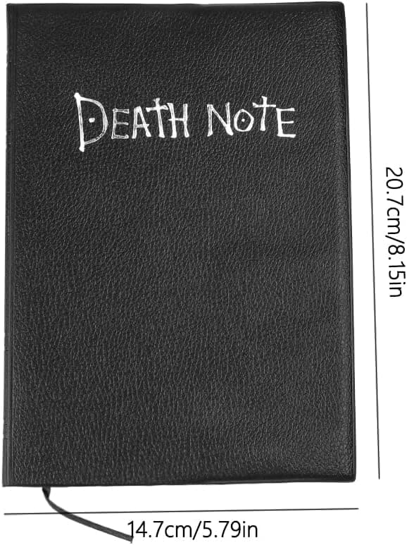 Death Note notesbog, anime-tema Death Note, inkluderer en halskæde og en fjerpen.