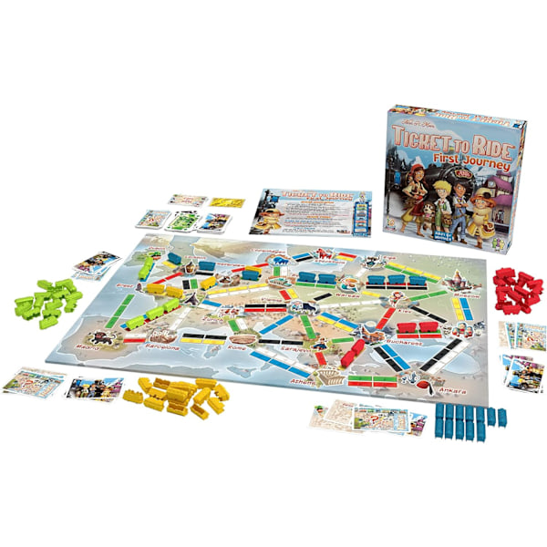 Days of Wonder | Ticket to Ride First Journey Europa Lautapeli | Ikä 6+ | 2-4 pelaajalle | Keskimääräinen peliaika 15-30 minuuttia
