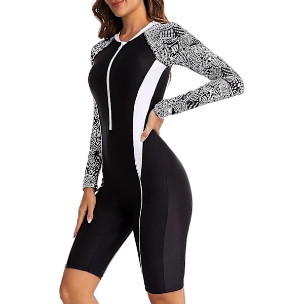 Dame One Piece Boyleg Sportsbadedragter Langærmet Badedragt UV-Beskyttelse Rash Guard Surfing Dykkerdragt Atletisk Badedragt_ll Farve 11-FQ5- Color 11 M
