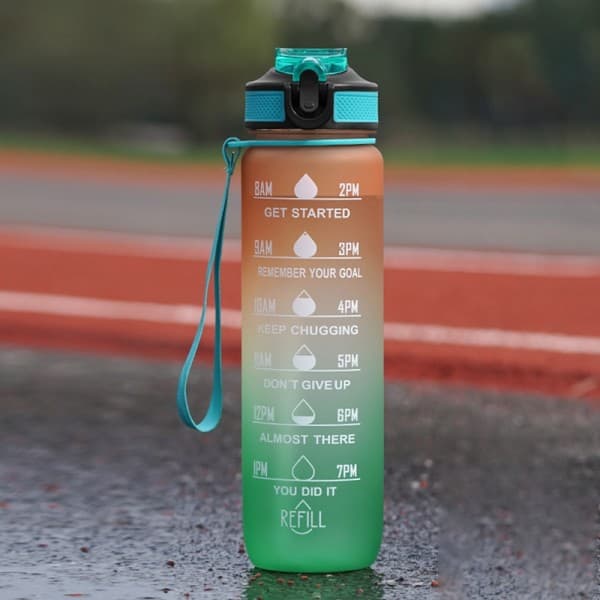 Vattenflaska Sport Drickskopp Plast Vattenkopp LightOrange 1000ml