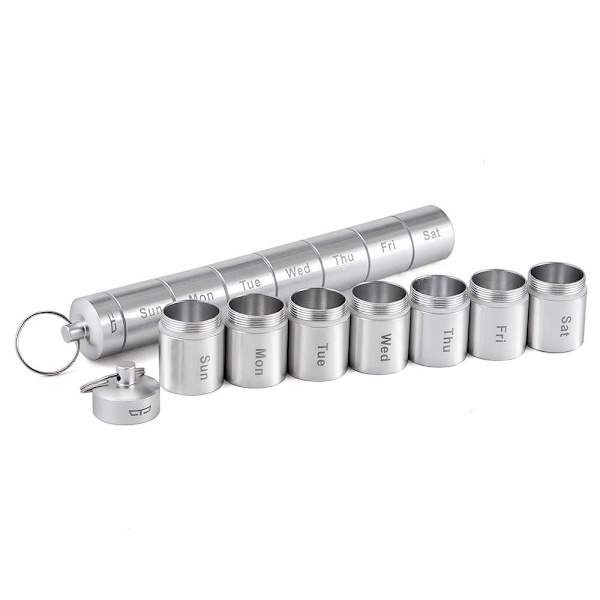 Outdoor 7 Grids Pill Box Viikoittainen pillerilääketablettiannostelija Silver