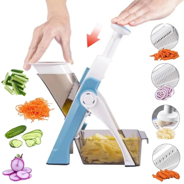 Multifunktionell grönsaksskärare Säkerhetsmandolin Grey kitchen utensils