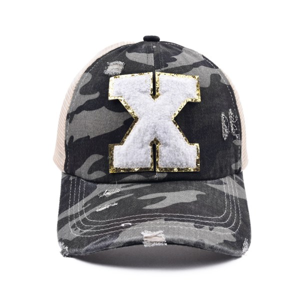 Utomhus Camouflage Baseball Kepsar Alfabet Cap bokstav Hat