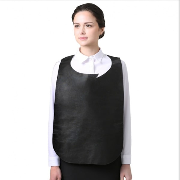 50Pack Non-woven förkläde för engångsbruk Gästrestaurangförkläde Black 50pcs