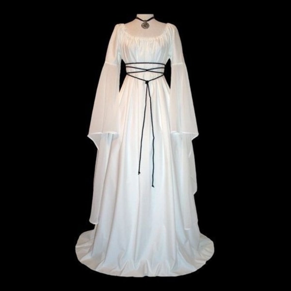 Damklänning medeltida viktoriansk Halloweenklänning Black XL