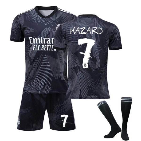 2022-23 Real Madrid Jubileumströja Set Benzema Vinicius HAZARD 7 18 (100-110cm)