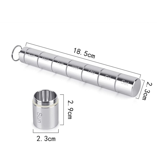 Outdoor 7 Grids Pill Box Viikoittainen pillerilääketablettiannostelija Silver
