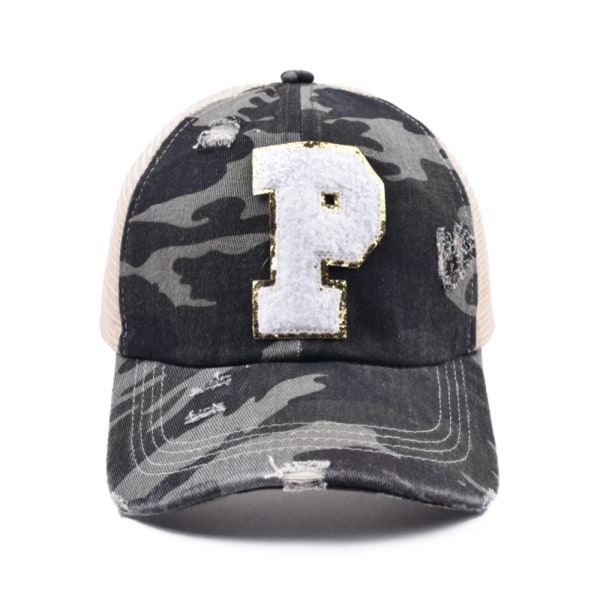 Utomhus Camouflage Baseball Cap Alfabet Cap Letter Hats