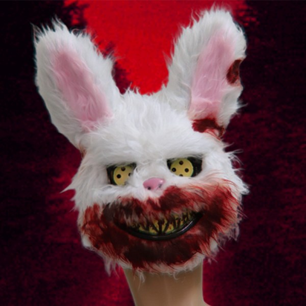 Halloween Mask White Bunny Rabbit Bloody Creepy Halloween Masque