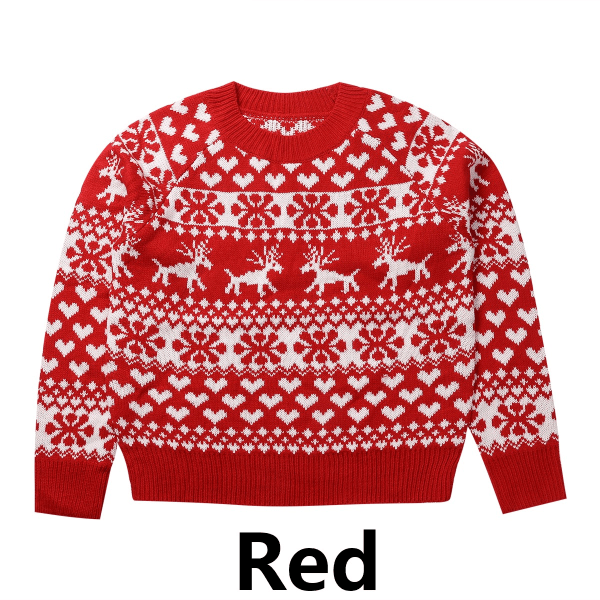 Kvinnor jul stickning tröja jultomten utskrift tröja Red L