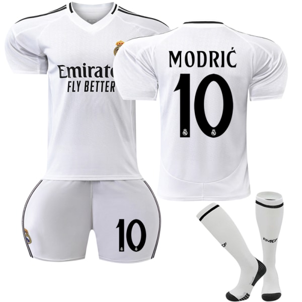 24-25 Real Madrid Hemma Barnfotbollsdräkt nr 10 Modrić Adult S（165-170cm）