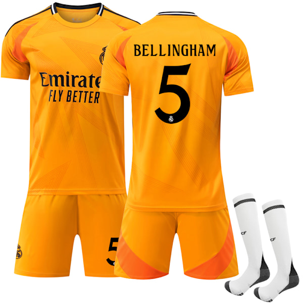 24-25 Real Madrid Borta Barnfotbollsdräkt nr 5 BELLINGHAM Adult XS（160-165cm）