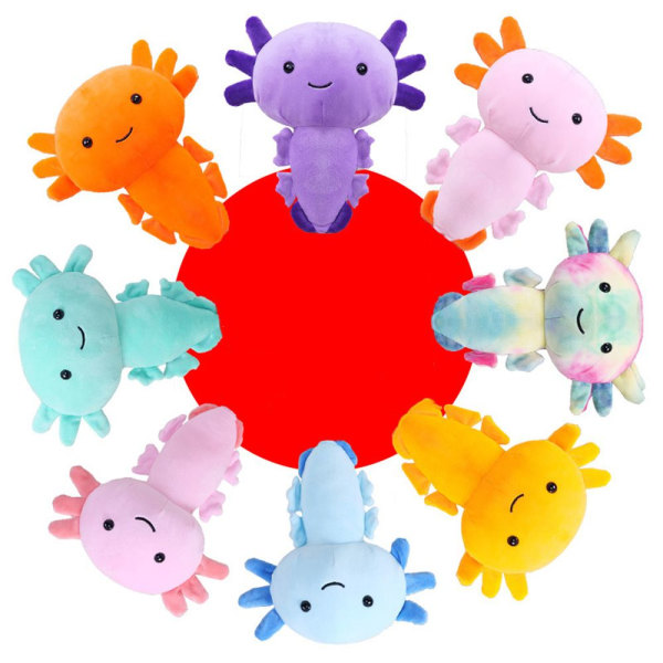 Axolotl Plyschdjur Plyschdocka Gosedjur 20cm GUL yellow