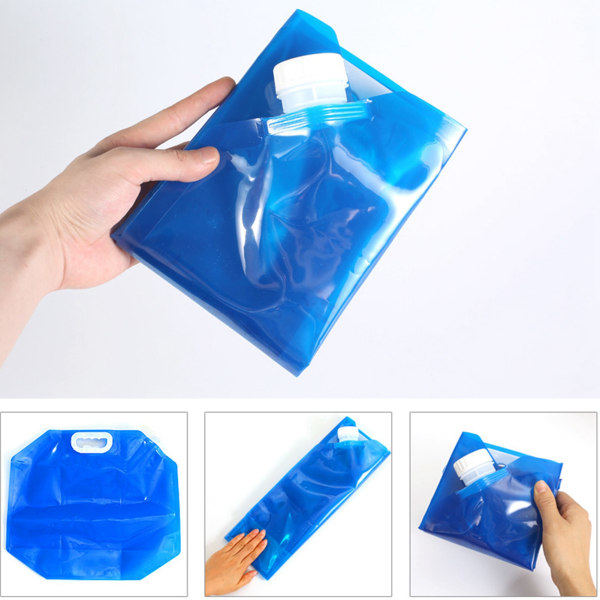 Bärbar utomhusvikbar vätskepåse Vattenpåse Blue 10L