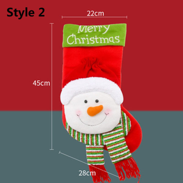 Stor julstrumpa Santa Claus strumpor Godis presentpåse style 6