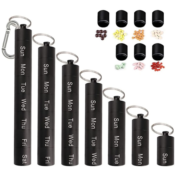 Outdoor 7 Grids Pill Box Viikoittainen pillerilääketablettiannostelija Silver