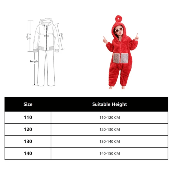 Teletubbies One Piece Pyjamas Barn förtjockad korallfleece Red 100cm