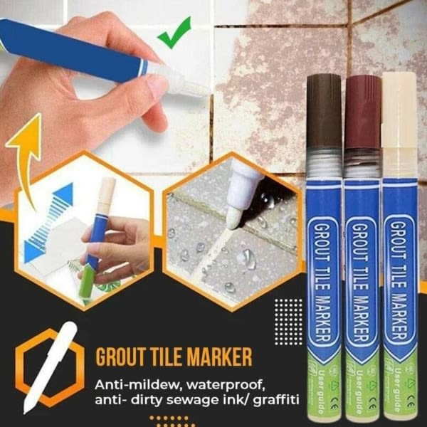 Vedenpitävä Tile Gap Repair Color Pencil Tile Refill Grout Pen Black