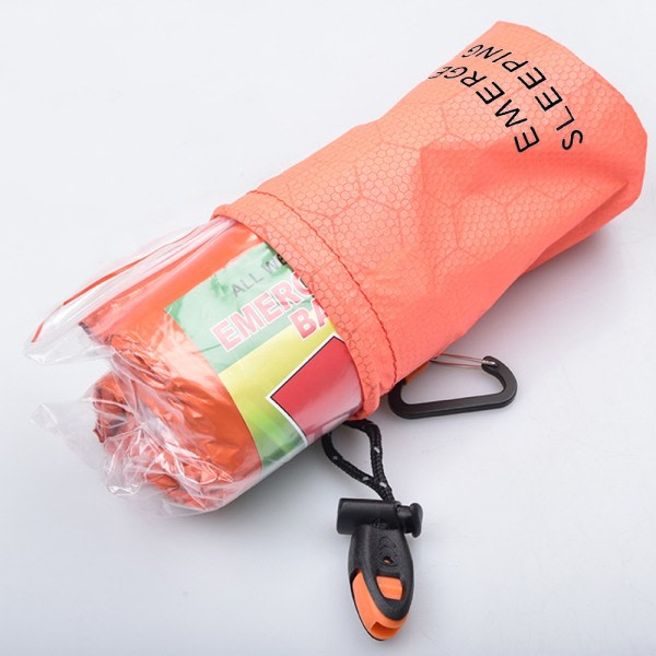 utomhus nödsovsäck överlevnad överlevnad återanvändbar Orange sleeping bag & carrying case