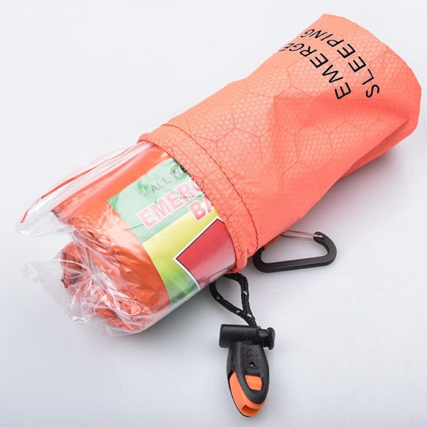 utomhus nödsovsäck överlevnad överlevnad återanvändbar Orange sleeping bag & carrying case