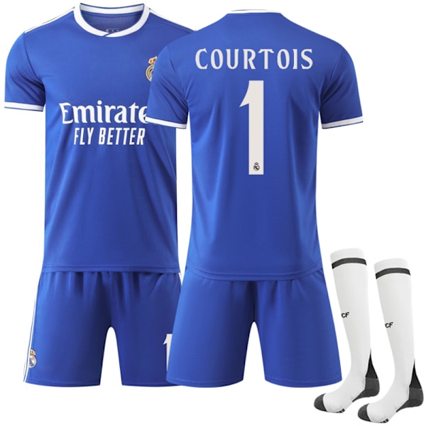 25-26 Real Madrid Borta Barnfotbollsdräkt nr 1 COURTOIS Kids 20(110-120cm)