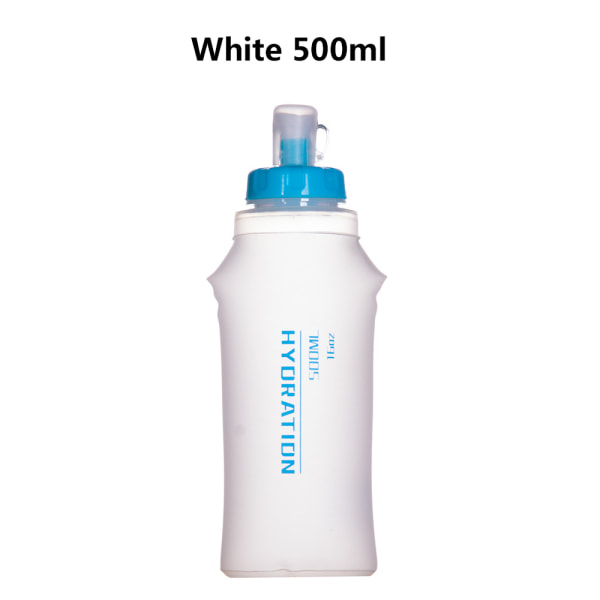 Outdoor Camping Sports Pehmeä taitettava pullo kannettava vesipussi White 500ml