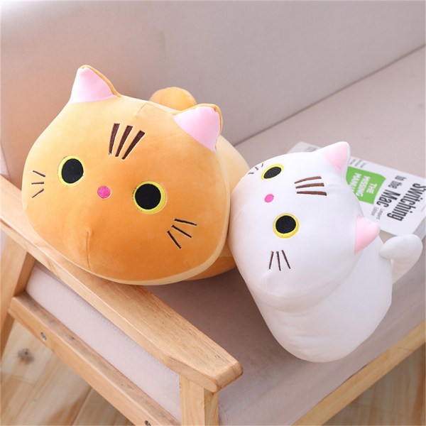 Söt katt plyschleksaker Kudde Jul Anime Dekor Xmas Ornament orange