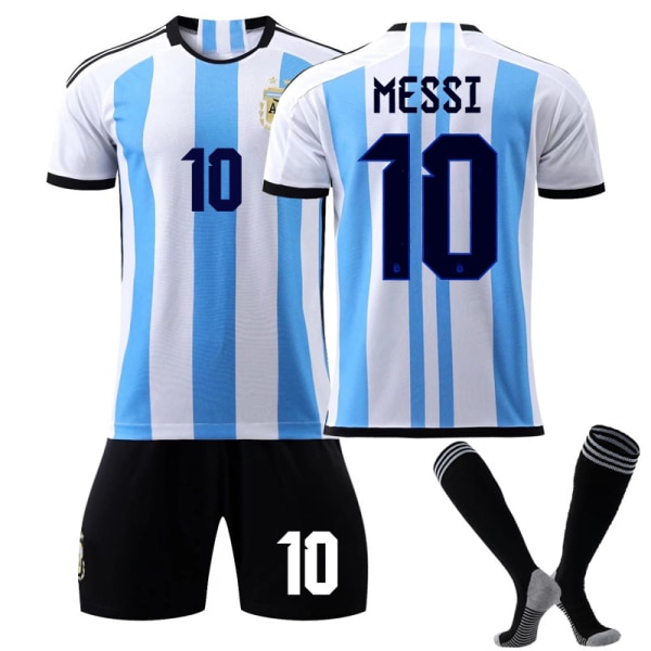 2022 World Cup Argentina tröja nummer 10 Messi NO.10 MESSI With sock M(170-175)