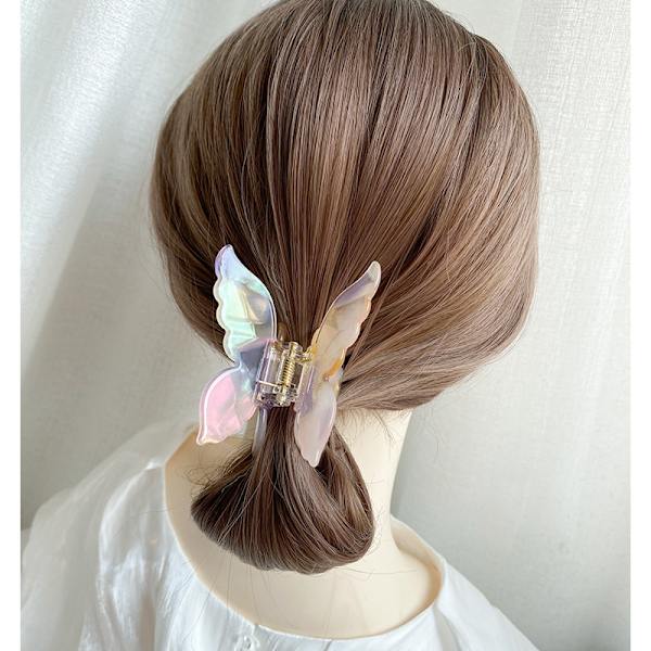 Butterfly Hair Claw Clips Vintage-hiusklipsit OSTA 1 SAAT 2 White