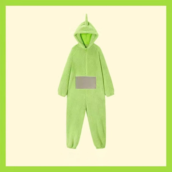 Teletubbies One Piece Pyjamas Vuxen förtjockad korallfleece Green S