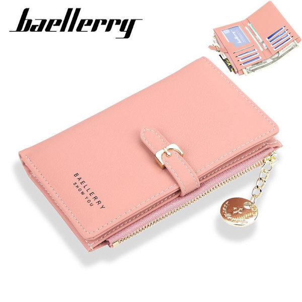 Naisten Clutch-lompakko, Baellerry Ladies Fashion nahka pitkä Grå