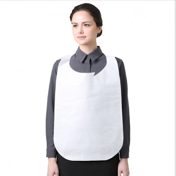 50Pack Non-woven förkläde för engångsbruk Gästrestaurangförkläde White 50pcs