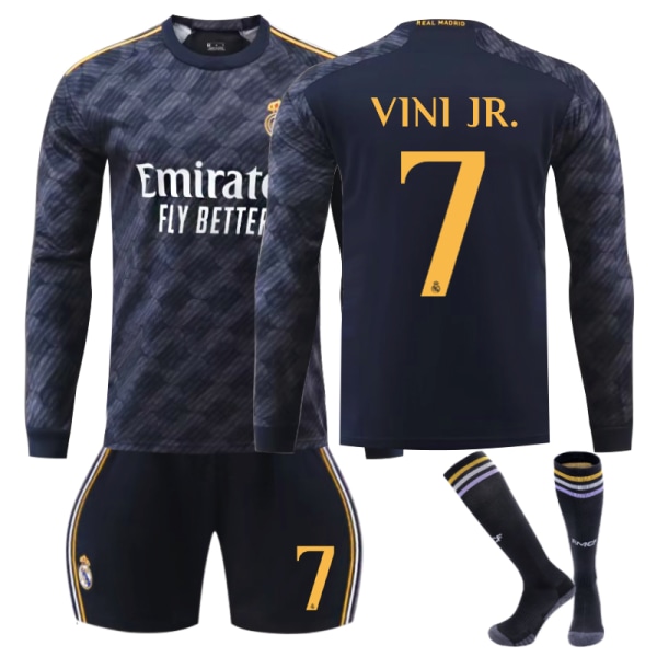 2023-2024 Winter Real Madrid Borta fotbollströja för Vuxen and Barn Vinicius nr 7 VINI JR 26