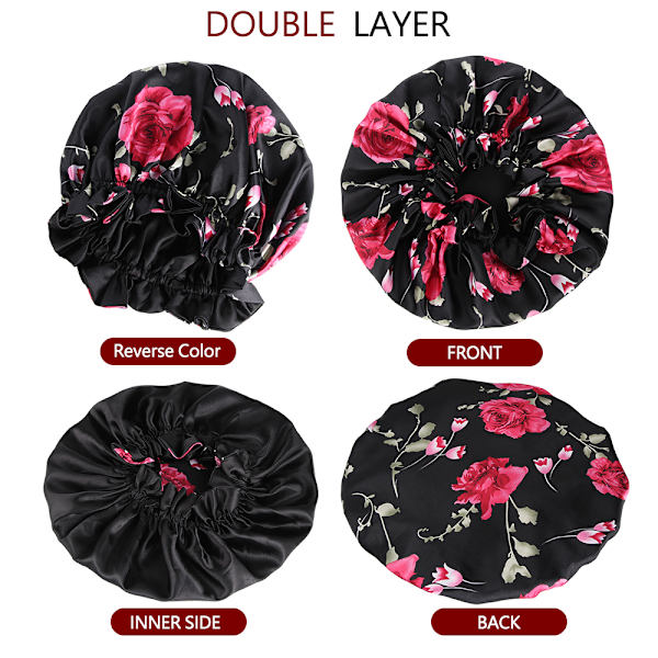 Naisten silkkihatut Satiini Bonnet TUMMAN PINKKI Dark pink