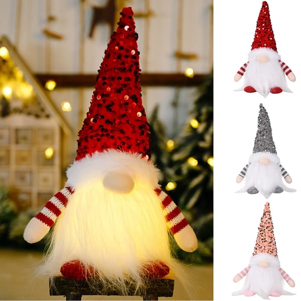 Jul Ansiktslösa Gnome LED Night Light Ornament Dekor Present red
