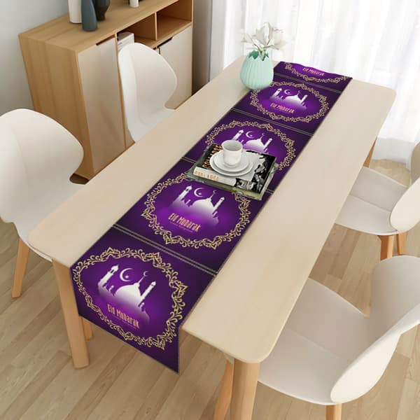 EID Mubarak Bordslöpare Ramadan dekoration