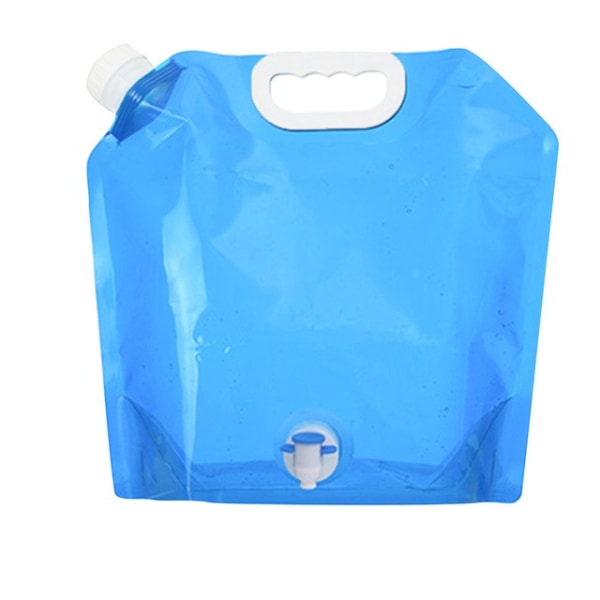 Utomhus Bärbar vattenpåse i plast med hopfällbar behållare Blue 5L With faucet